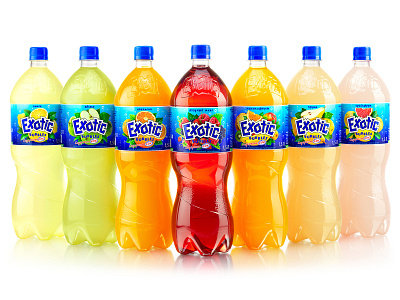 EXOTIC BUBBLES — FIZZY BEVERAGES beverages brand branding design drink exotic fruits label logo packaging packaging design trademark