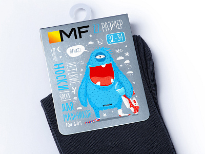 MF — SOCKS AND TIGHTS brand branding character design illustration label logo packaging packaging design socks tights trademark vector