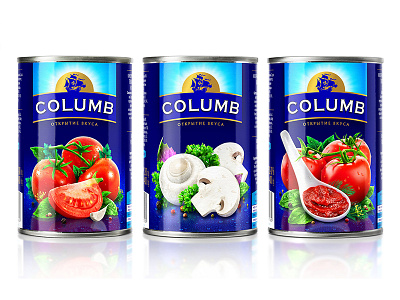 СOLUMB — CANNED TOMATOES AND MUSHROOMS brand branding champignons design food label logo mushrooms packaging packaging design produce tomato tomato paste tomatoes trademark сolumb