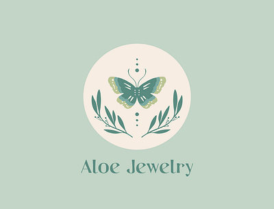 Aloe Jewelry Logo 70s botanicalillustration branding illustration logo logodesign logoillustration vector