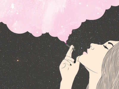 Girl Smoking with Galaxy Smoke design digital illustration girl illustration illustrator photoshop portrait portrait art vector