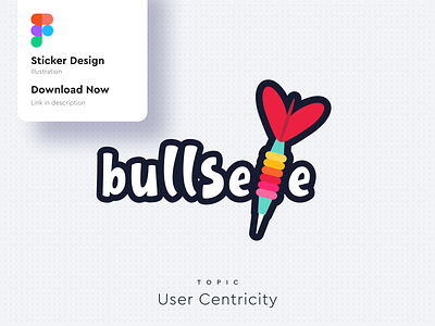 Sticker - Bullseye branding bullseye color dart design icon illustration laptop logo minimal patch sticker stickers typography ui vector