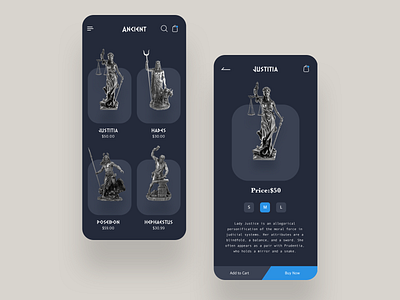 Ancient android app app concept applicaiton buy cards clean design icon ios logo minimal potrait sculpture shopping sketch symbol typography ui ux