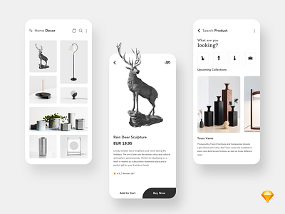 Home Decor app app concept cards clean decor design ecommerce elegent icon ios logo minimal mobile product responsive search bar shopping typography ui ux