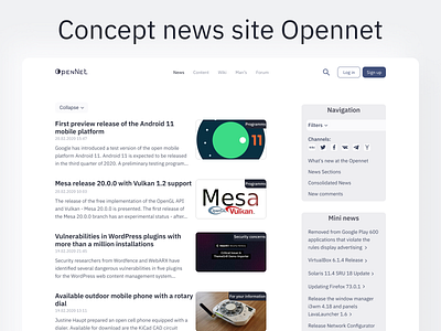 Concept news site Opennet branding design logotype minimal minimalism new typography ui ux web