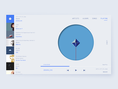 Player - Borupen - Playlist app concept desktop detail interaction music player ui ux