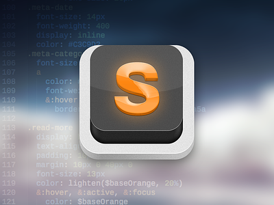 Sublime Text Icon bevel dark dock flurry gray icon light orange sublime text