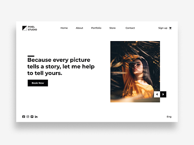 Photography Landing page concept Design. design figma minimal ui web