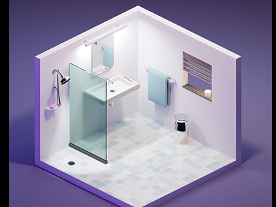 Tiny Bathroom · Isometric 3D