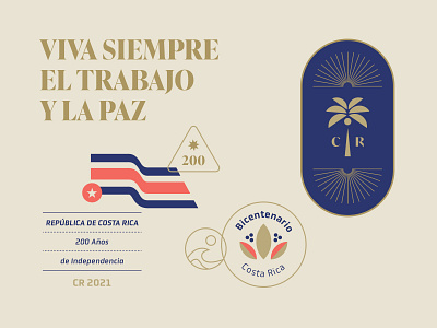 200 Years of Costa Rica badge badge design branding central america costa rica design geometric graphic design illustration logo logotype mark pura vida shapes visual design