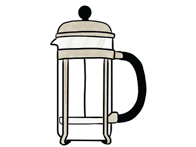 Coffee Maker - French Press - Illustration