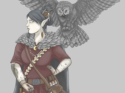 Digital Witch Character - Evadne character concept digital dungeons and dragons evadne fantasy owl photoshop witch