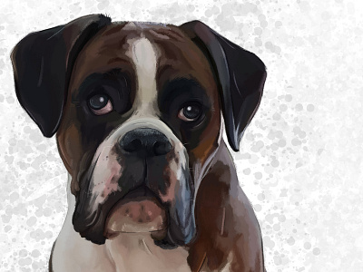 Jesse the Boxer Dog boxer dog digital painting painting photoshop traditional style