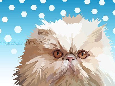 Floyd the Persian Cat - Vector Portrait cat cute floyd fluffy geometric persian persian cat poly portrait vector