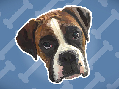 Poly Portrait - Jesse the Boxer Dog