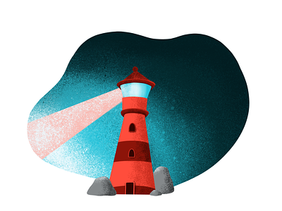 Lighthouse branding companyvalues coral digital illustration hand drawn illustration ipadpro lighthouse procreate transparency