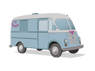 The Scoop Ice Cream Truck design graphic design ice cream illustration vector vintage truck