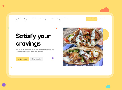 Shawarma Guy Website Design adobe xd app colorful dailyui design dribbble dribbble best shot freelance restaurant shawarma typography ui uidesign uiux ux web web design website xddailychallenge