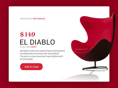 Chair - Daily UI 04 buy product chairs furniture furniture shop product page shopping