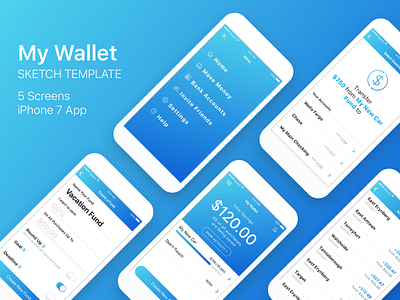 My Wallet App Template banking finance ios app iphone sketch sketch ui wallet