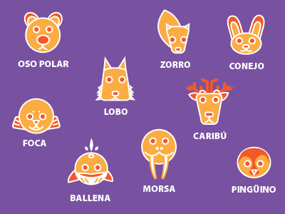 El Artico animals children creatures fun icons illustration kids stickers zoo
