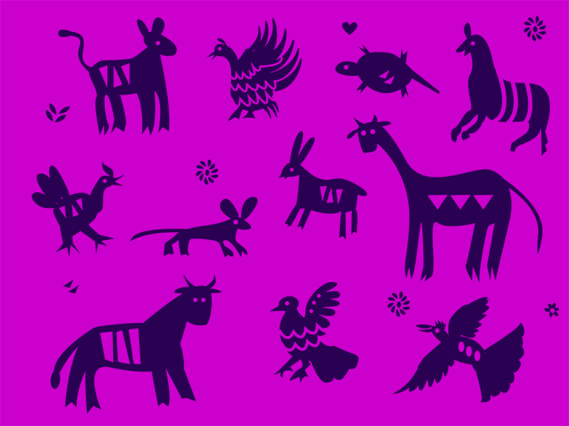 Mi Familia animals color folkart hispanic illustration kids mexican outline traditional tshirt vector