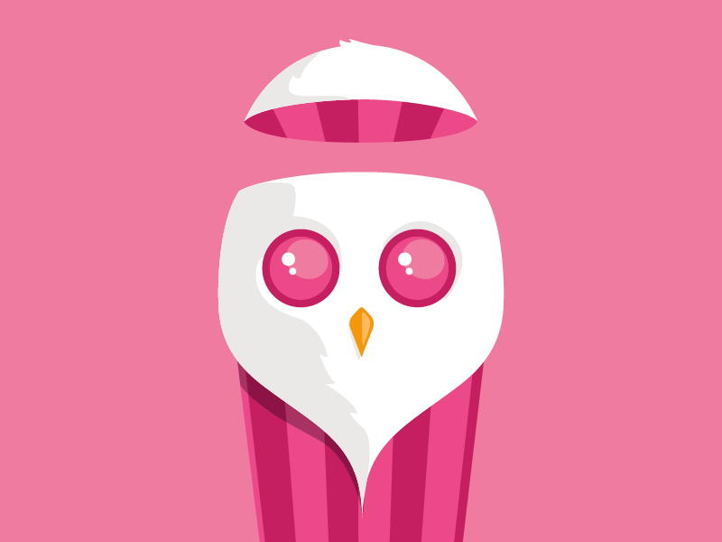 Hellowl eyes hello motion owl pink type