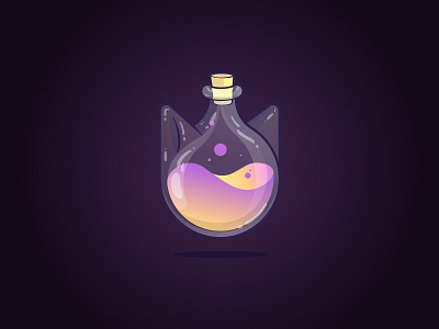 Potion Cat Spirit cat fiole game glass illustration item loot motion spirit vector vial