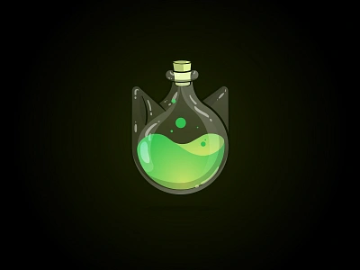 Potion Cat Poison cat game glass green illustration item loot motion poison potion vector vial