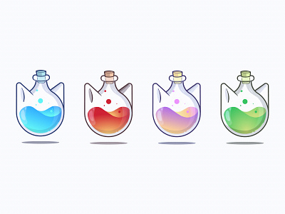 Potion Cat loot cat color fiole game glass illustration item loot motion spirit vector vial