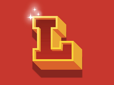 L Like Letter illustrator l letter letterdesign red shine sketch yellow
