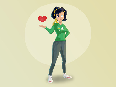 VieHealthy.com Health expert brush character character design girl green health healthy heart illustration web