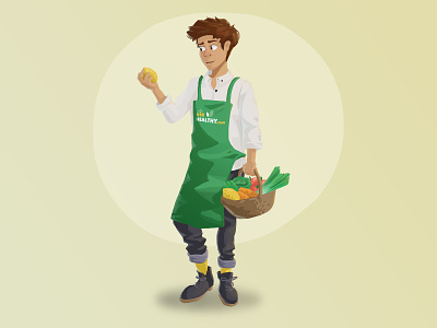 VieHealthy.com Nutrition expert brush character character design digital painting food guy healthy healthyfood illustration man web