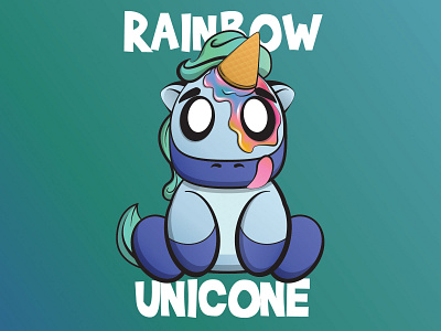 Rainbow Unicon adobe illustrator animals cute design illustration mythical rainbow unicorn vector