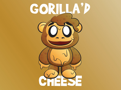 Gorilla'd Cheese adobe illustrator animals creature cute design gorilla grilled cheese illustration vector wild