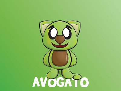 Avogato adobe illustrator animals avocado avogato cat creature cute design illustration vector