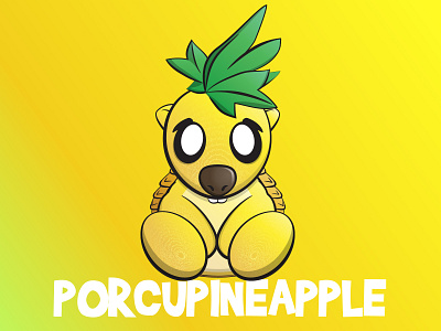 Porcupineapple adobe illustrator animals creature cute design illustration pineapple porcupine vector