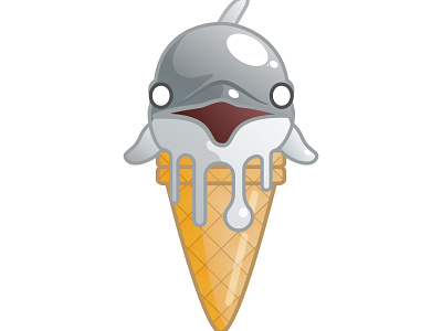 Dolphin animals design ice cream illustration marine biology vector
