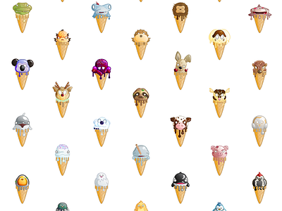 I Can Be Your Ice Cream animals cone desserts ice cream illustration sweet vector