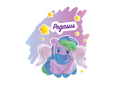 Pegasus adobe illustrator animals cute design illustration mythical creature vector