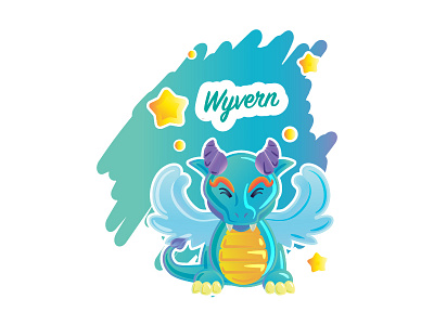 Wyvern adobe illustrator animals cute design dragon illustration mythical creature vector wyvern