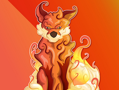 Kitsune adobe illustrator animals creature design fox illustration kitsune mythical vector