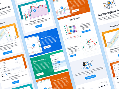 Email template for TradingView email design illustration marketing product design screenshots