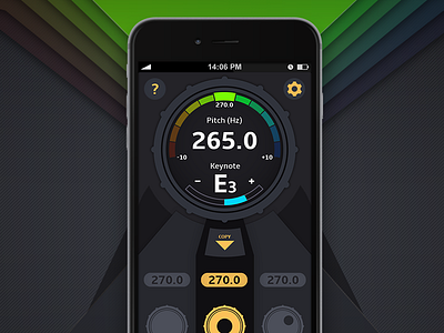 Tension Drum Tuner app dark design drum flat iphone material mobile music rainbow tuner