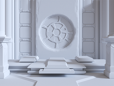 Modeling and sculpting 3d animation artwork gears hi tech modeling sci fi temple