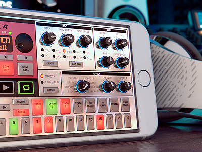 Korg iElectribe artwork 3d app art audio digital drum iphone korg machine music studio ui