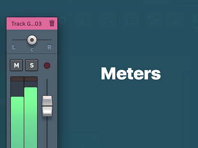 Meters for DAW audio daw gui kit mixing recording studio