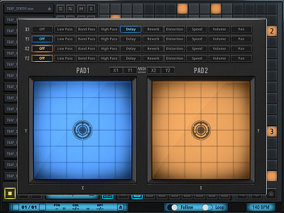 Praxis Beats UI 3d app audio drum gui interface ios machine music ui ipad iphone screenshot voger