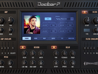 VIProducer Doctor P audio black dark dj gui interface knobs photoshop plugin ui