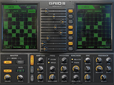GRID II UI audio design drum electronic grid gui instrument machine music software synth voger